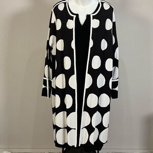 Chico's Cardigan Size 2  Black and White Polka Dot
